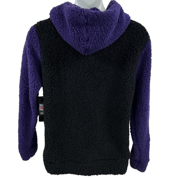 NFL Team Apparel NWT Baltimore Ravens M/L Sherpa Fleece Shacket Black Full Zip - Picture 2 of 16